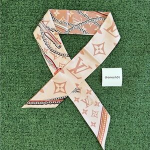 Louis Vuitton Monogram Confidential Silk Bandeau Scarf - Tan/Brown